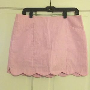 Lilly Pulitzer Scalloped Seersucker Skort in pink